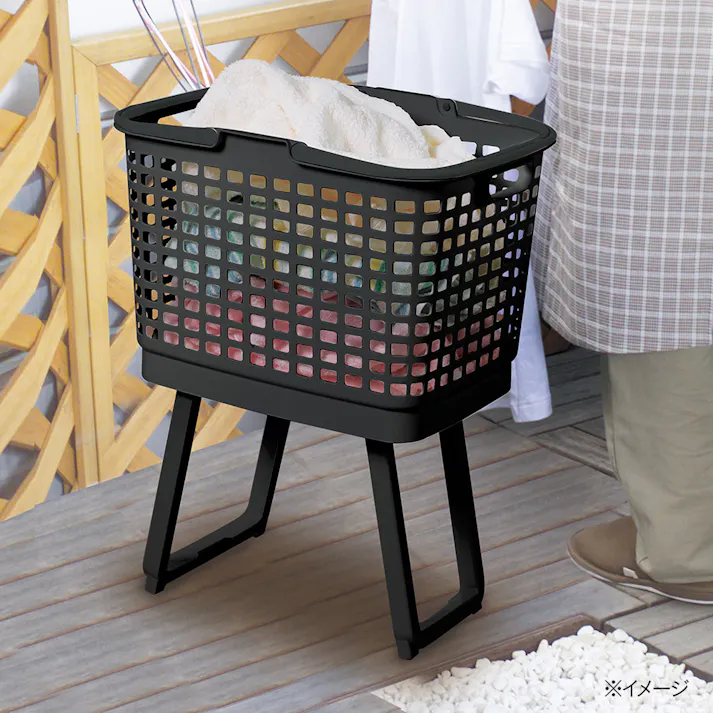 高さが変えられる腰らくバスケット グレー