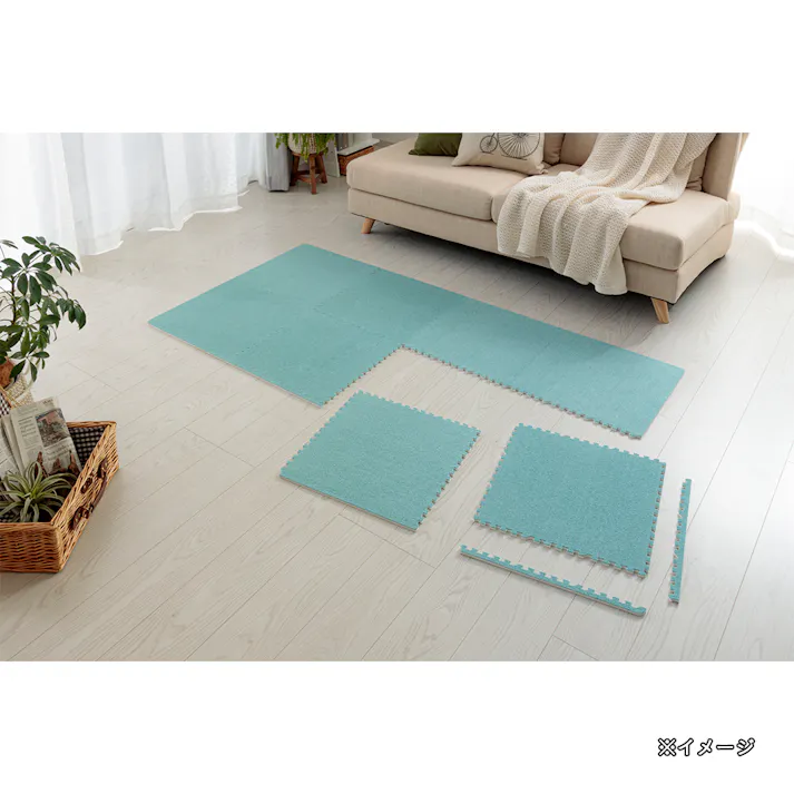 &Pet 縁付大判制菌防臭ジョイントマット ブルー 45×45cm 8枚組セット