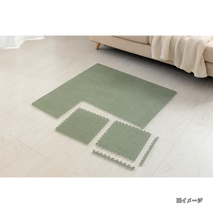 &Pet 縁付制菌防臭ジョイントマット カーキ 30.5×30.5cm 9枚組セット
