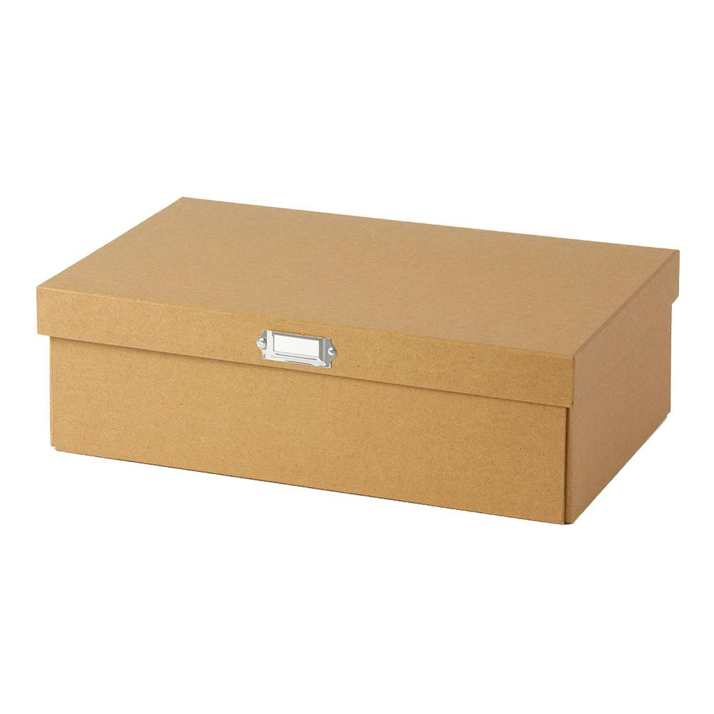 フタ付き収納BOX 深型 ナチュラル | 卓上収納・ファイルケース 