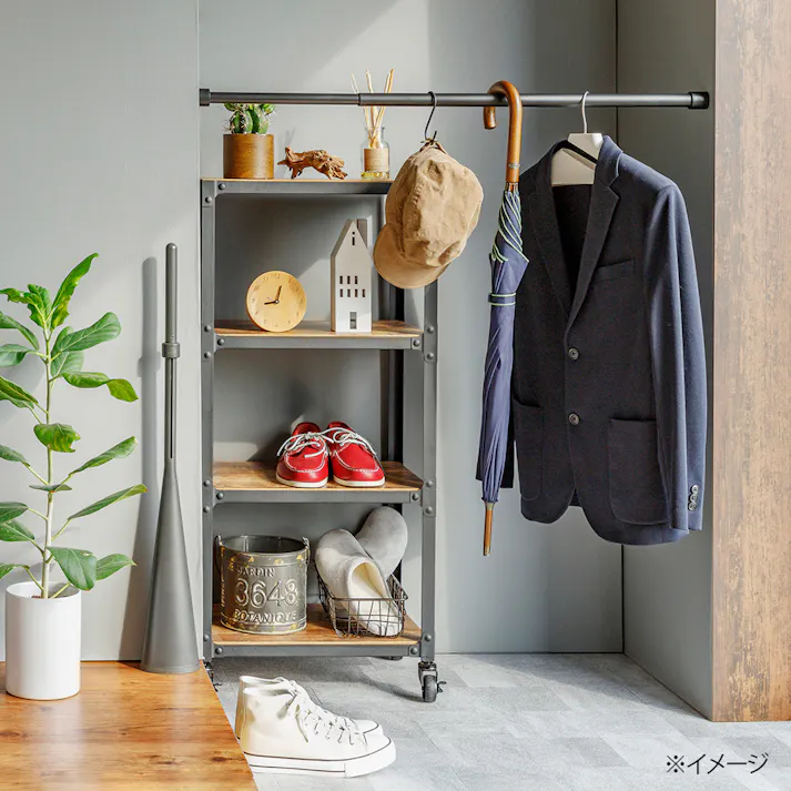 インテリア突っ張りポール 小 ブラック