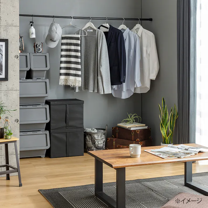 インテリア突っ張りポール 大 ブラック