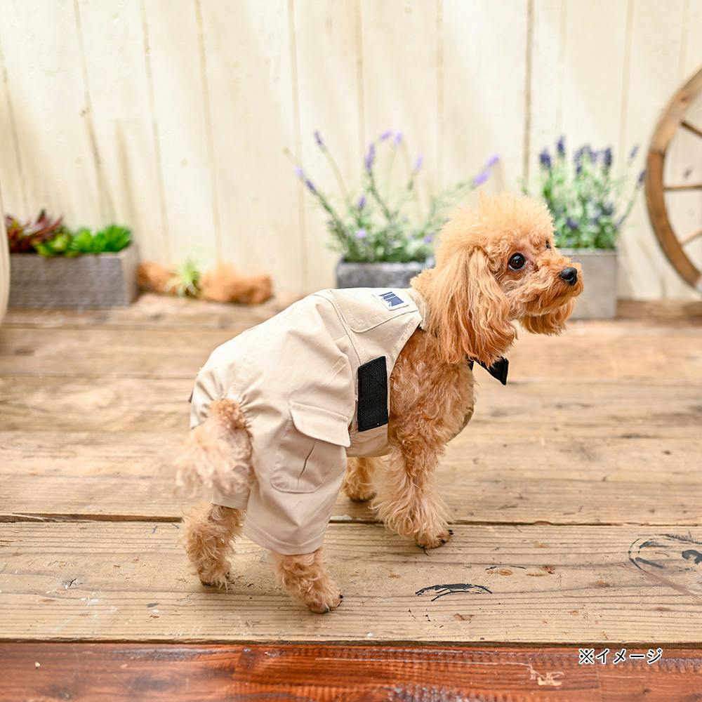 ワークサロペット ベージュ Mサイズ ペット服(犬の服)(販売終了