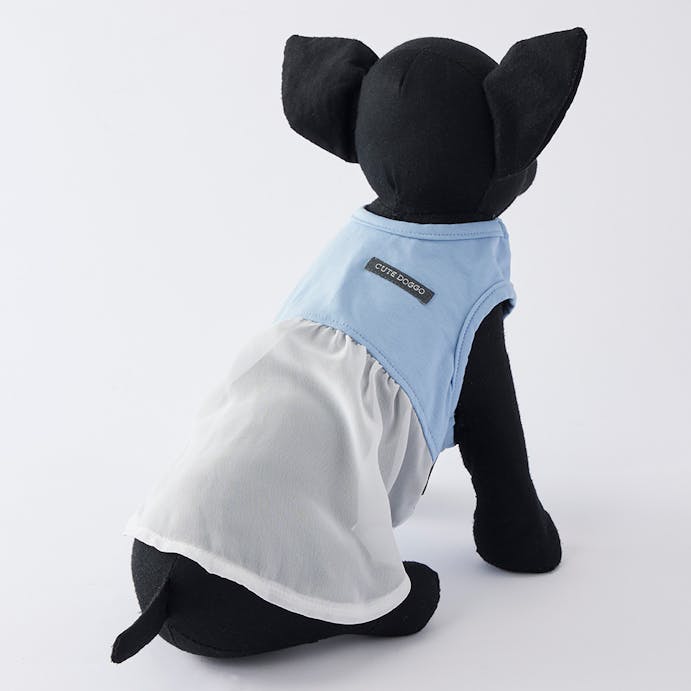 異素材MIXカットソー ライトブルー Lサイズ ペット服(犬の服)(販売終了)