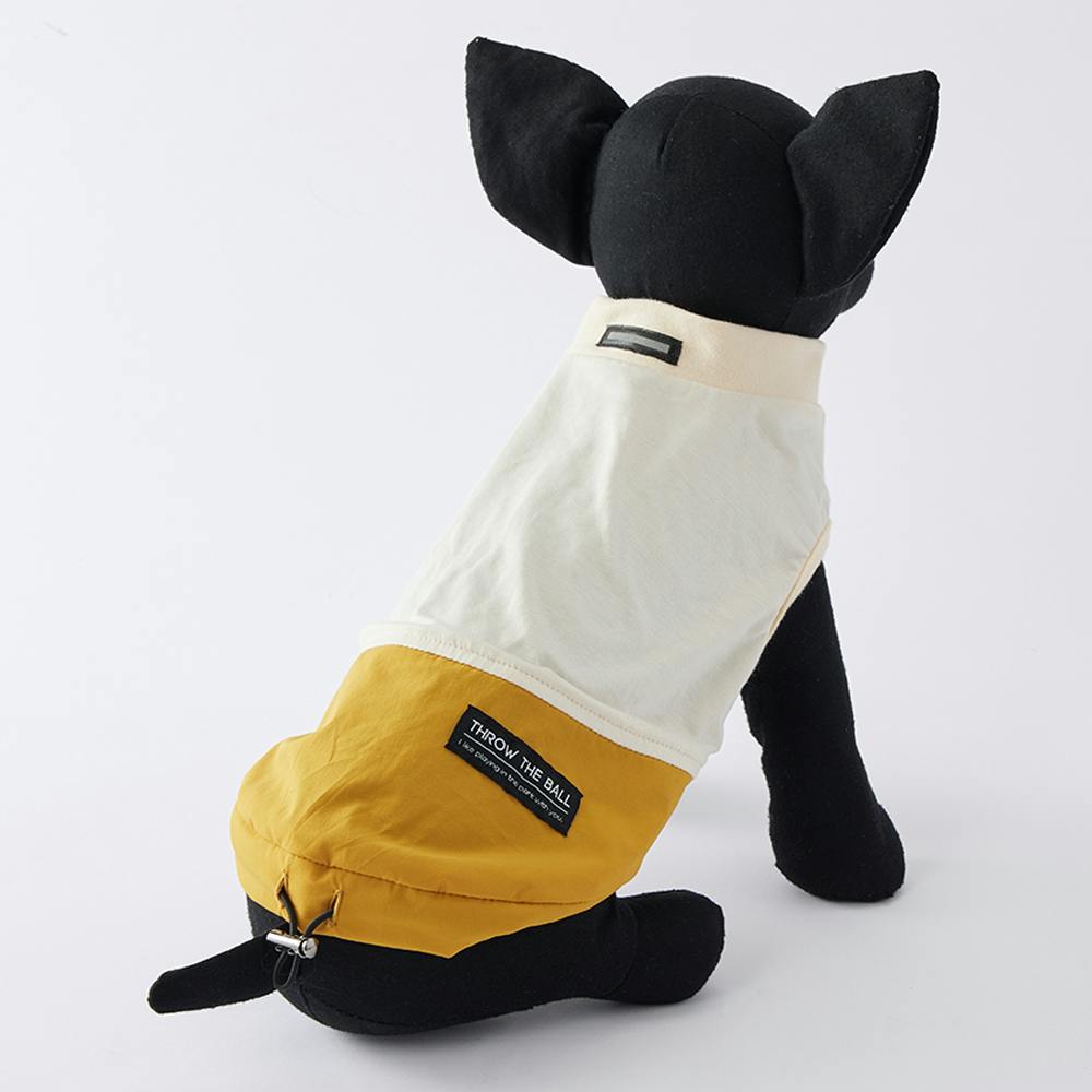 ウエストスピンドルカットソー イエロー 4Lサイズ ペット服(犬の服 