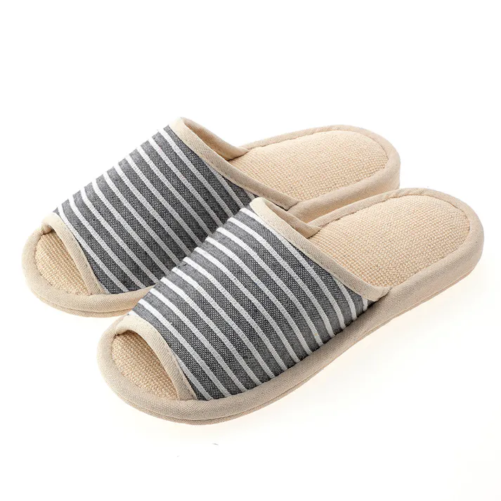 ふんわりコットンスリッパ ブラックボーダー 24~26cm