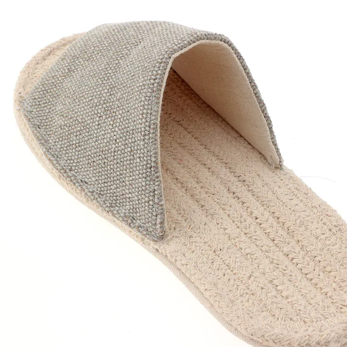 ふんわりコットンフラットスリッパ グレー 26~28cm