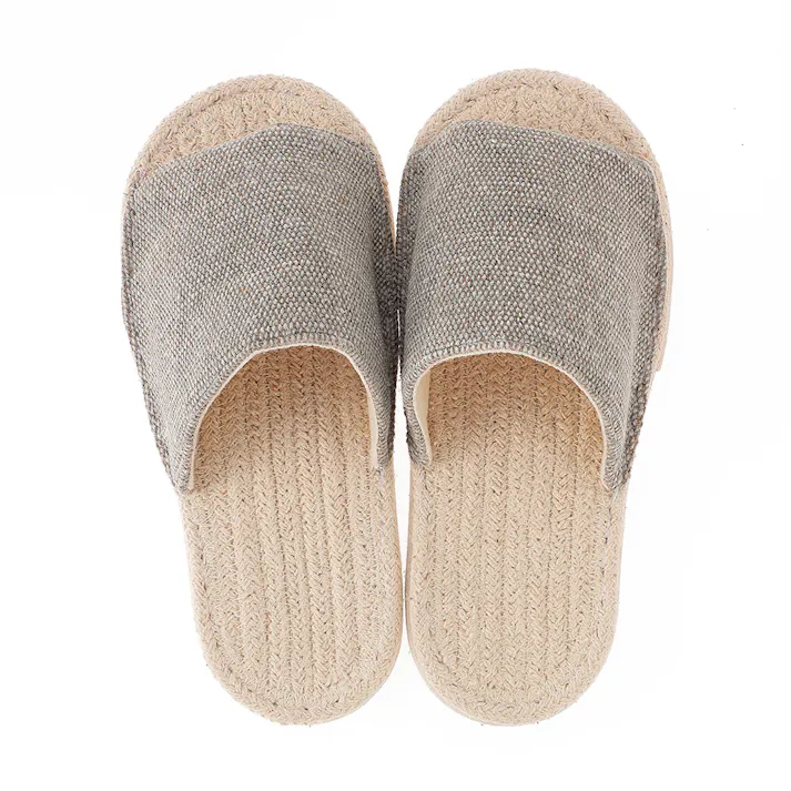 ふんわりコットンフラットスリッパ グレー 26~28cm