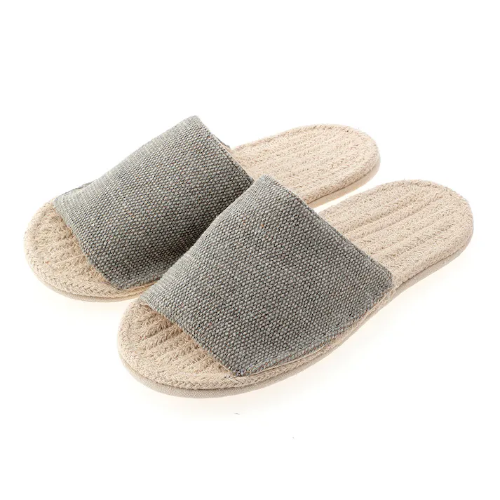 ふんわりコットンフラットスリッパ グレー 26~28cm