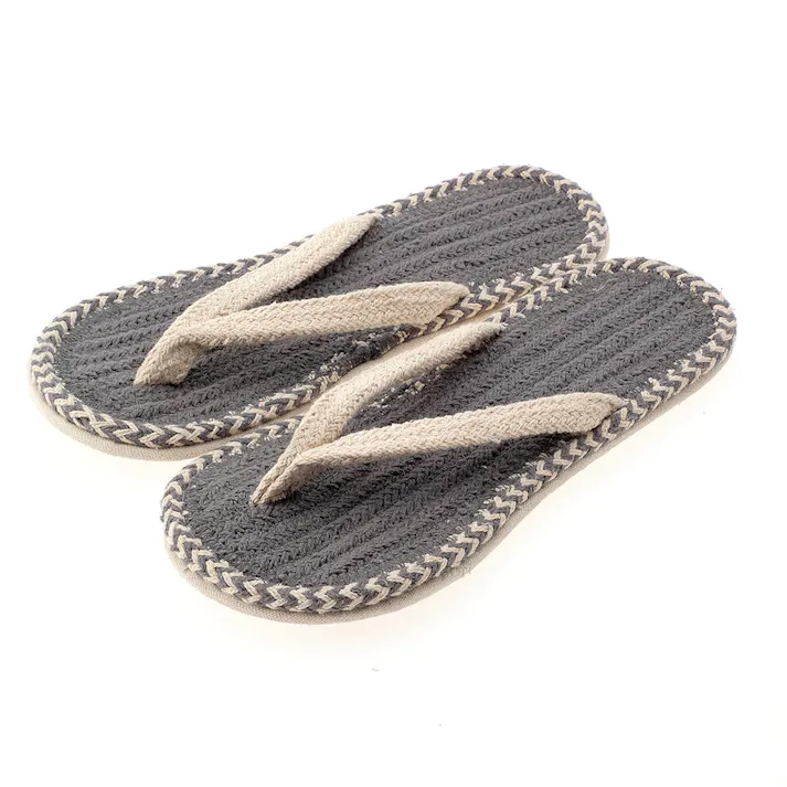 ふんわりコットン鼻緒スリッパ グレー 26~28cm