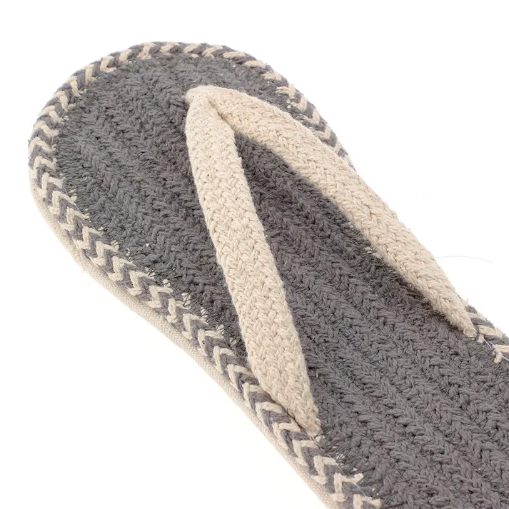 ふんわりコットン鼻緒スリッパ グレー 26~28cm