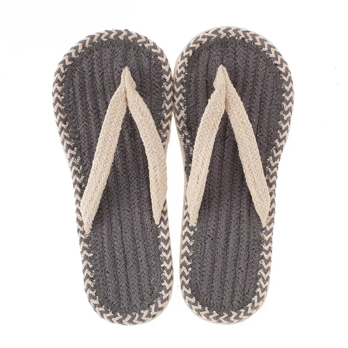 ふんわりコットン鼻緒スリッパ グレー 26~28cm