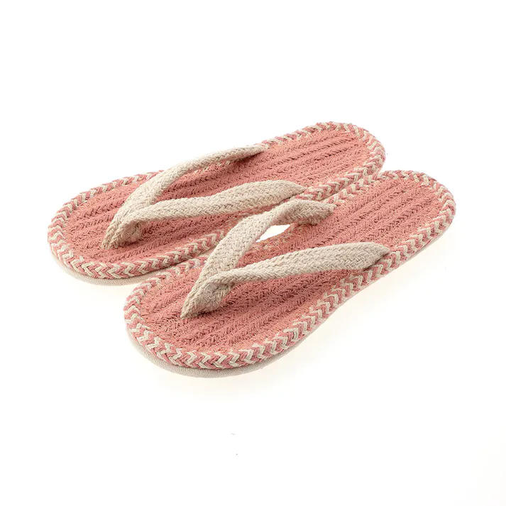 ふんわりコットン鼻緒スリッパ ピンク 24~26cm