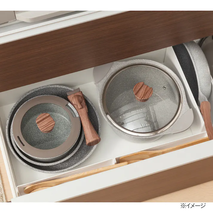 取っ手が外せるストーンマーブルフライパン 26cm ハンドルセット(販売終了)