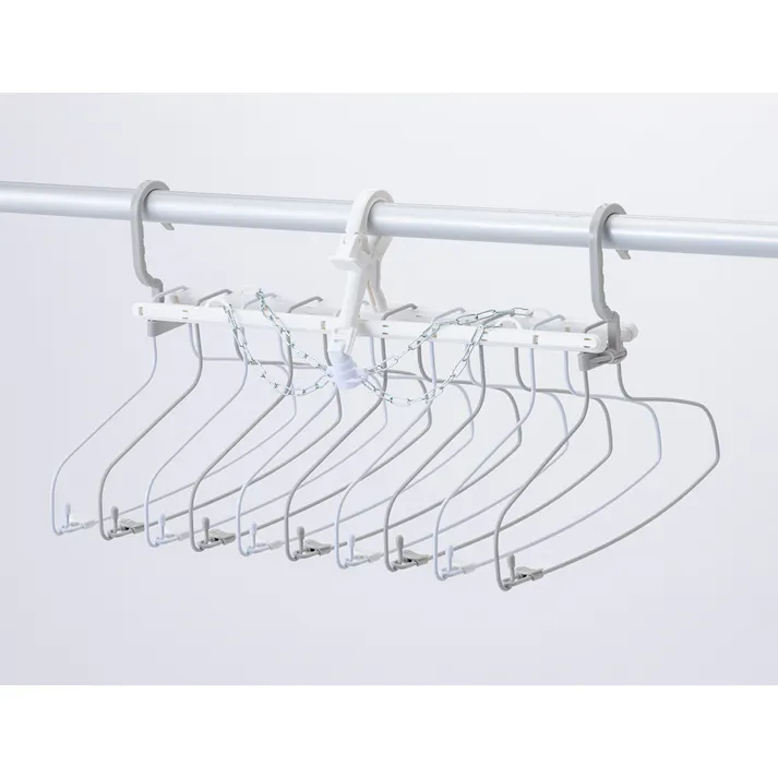低竿対応 干す時傾かない10連ハンガー