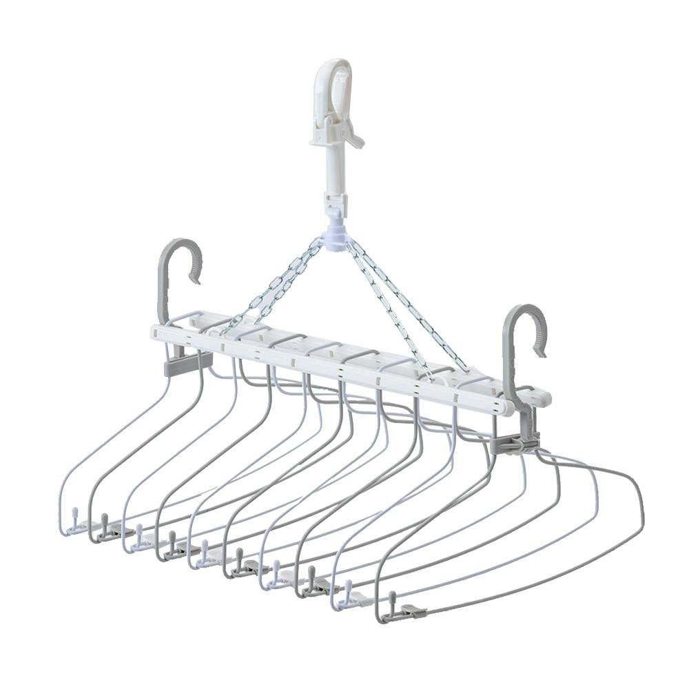 アルマーニ ハンガー 10本セット 低竿対応 干す時傾かない10連ハンガー | 洗濯物ハンガー 通販