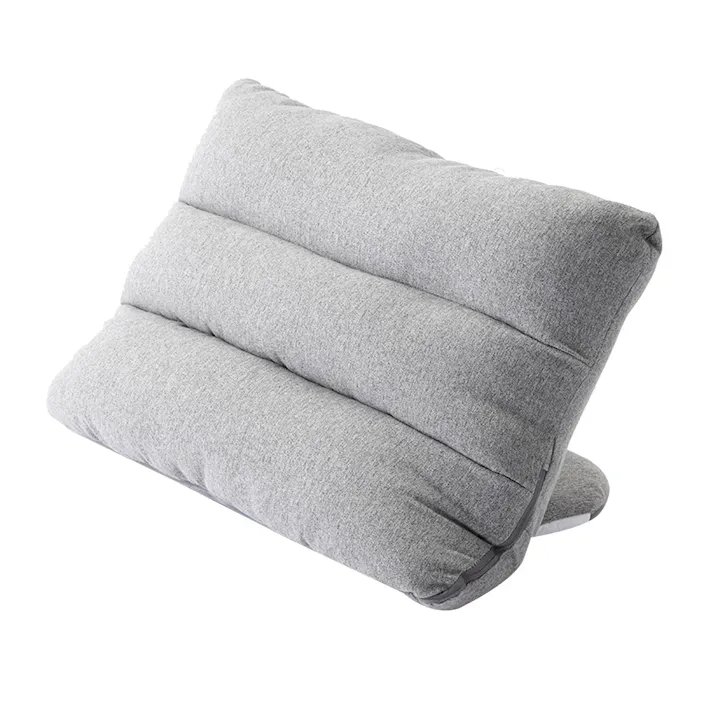 枕にもなる背もたれイス Lepoco グレー 幅58cm 奥行36~41cm 高さ15~34cm リクライニング 枕 足置き 背椅子 オットマン(販売終了)