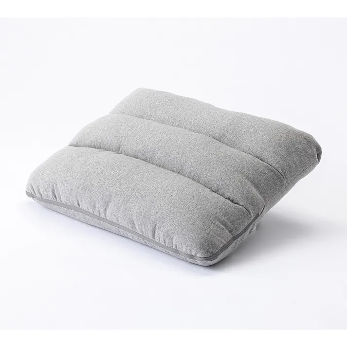 枕にもなる背もたれイス Lepoco グレー 幅58cm 奥行36~41cm 高さ15~34cm リクライニング 枕 足置き 背椅子 オットマン(販売終了)