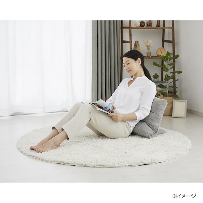 枕にもなる背もたれイス Lepoco グレー 幅58cm 奥行36~41cm 高さ15~34cm リクライニング 枕 足置き 背椅子 オットマン(販売終了)