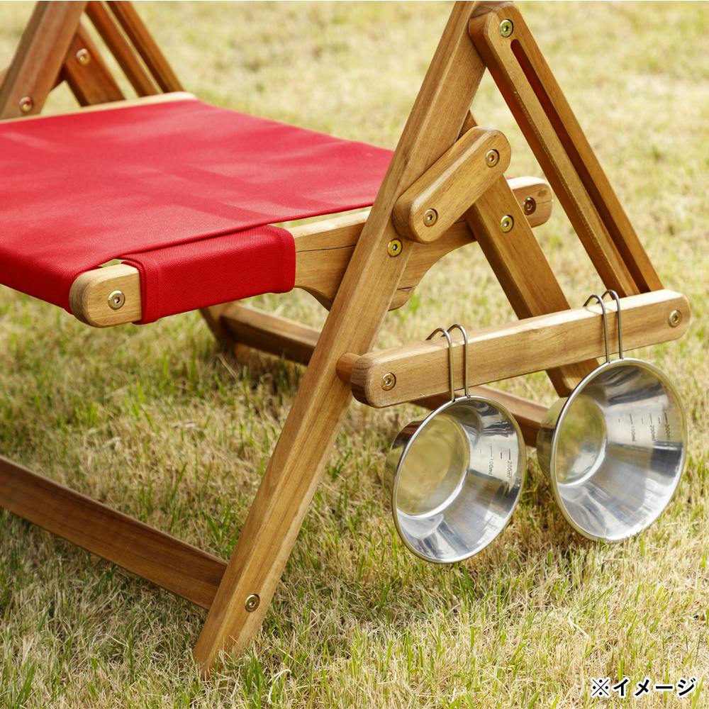 カインズ アカシア 折り畳みファブリックチェア レッド(販売終了