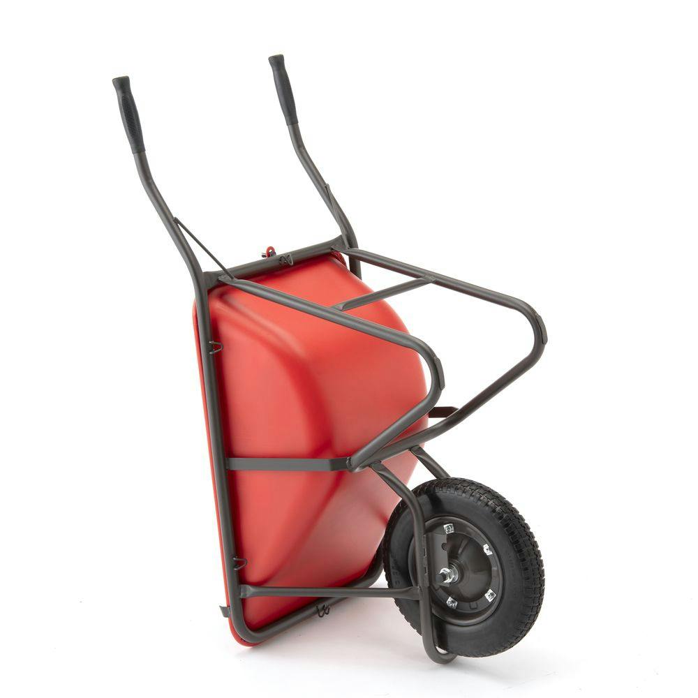 カインズ 重心が変えられる深型一輪車 ノーパンク レッド CKI-02