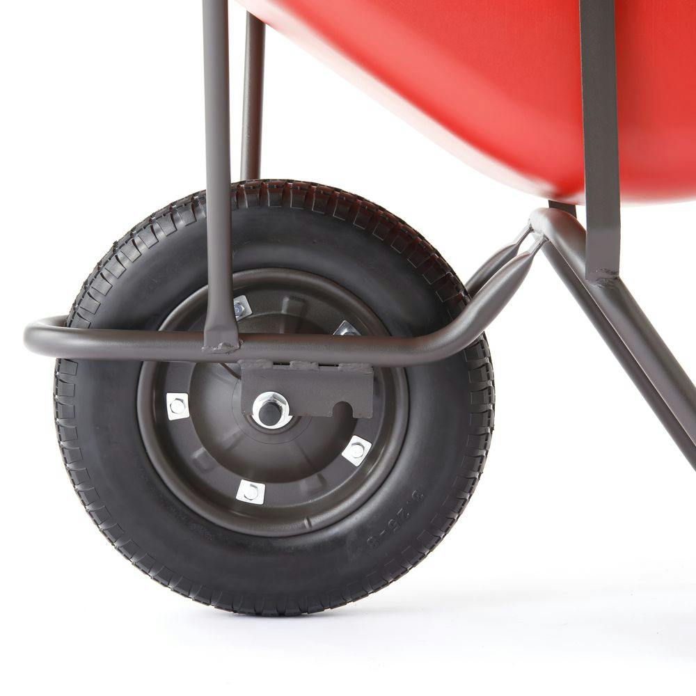 カインズ 重心が変えられる深型一輪車 ノーパンク レッド CKI-02