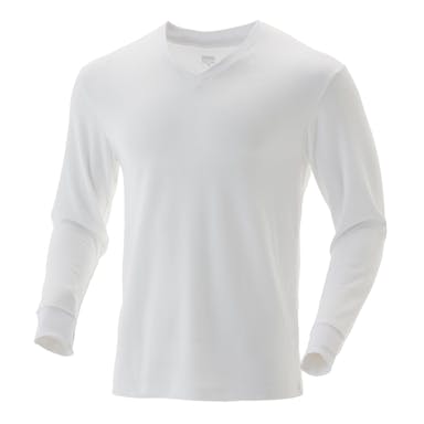 紳士 ホットファイン 吸湿発熱Tシャツ V首 ホワイト LL(販売終了)