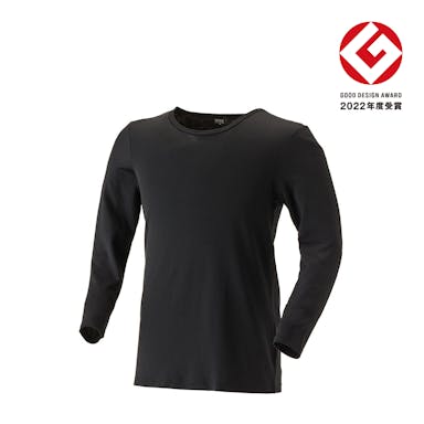 サラサーモ 蒸れにくいインナーTシャツ 丸首 3L ブラック(販売終了)