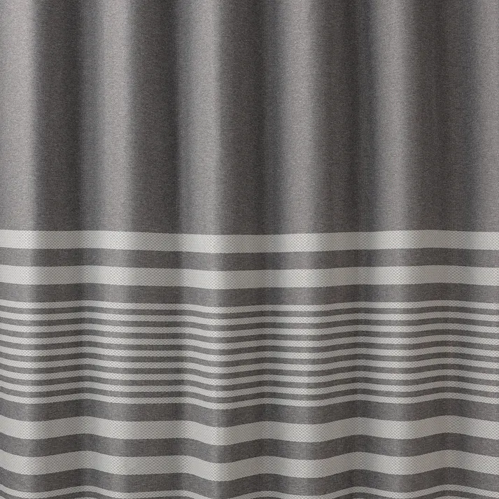 遮光4枚組カーテン ボーダー グレー 100×110cm