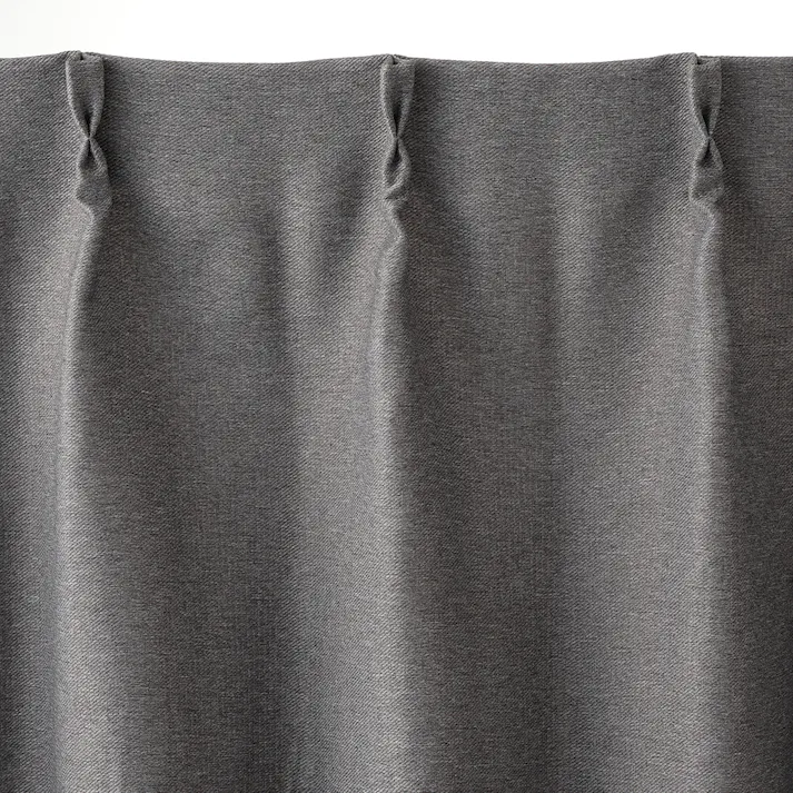 遮光4枚組カーテン ボーダー グレー 100×110cm