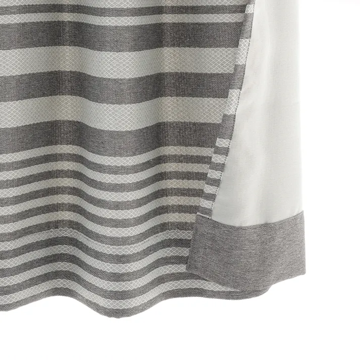 遮光4枚組カーテン ボーダー グレー 100×110cm