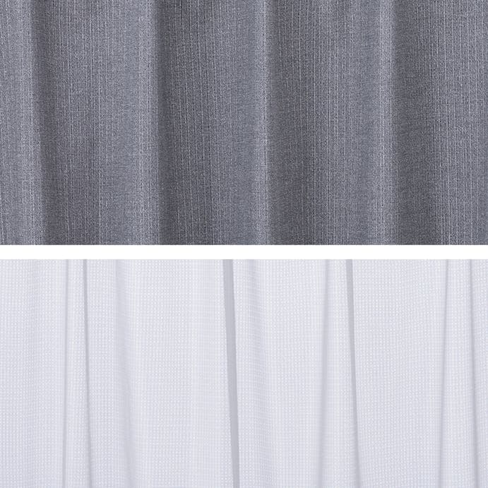 シェニール グレー 100×135cm 4枚組セットカーテン