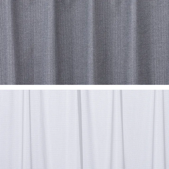 シェニール グレー 100×200cm 4枚組セットカーテン
