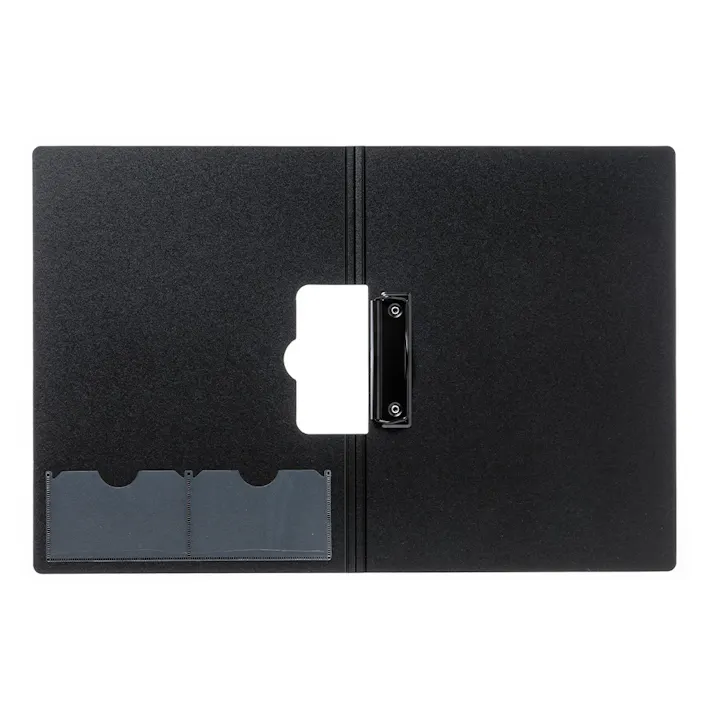 名刺ポケット付きクリップボード ヨコ型 ブラック