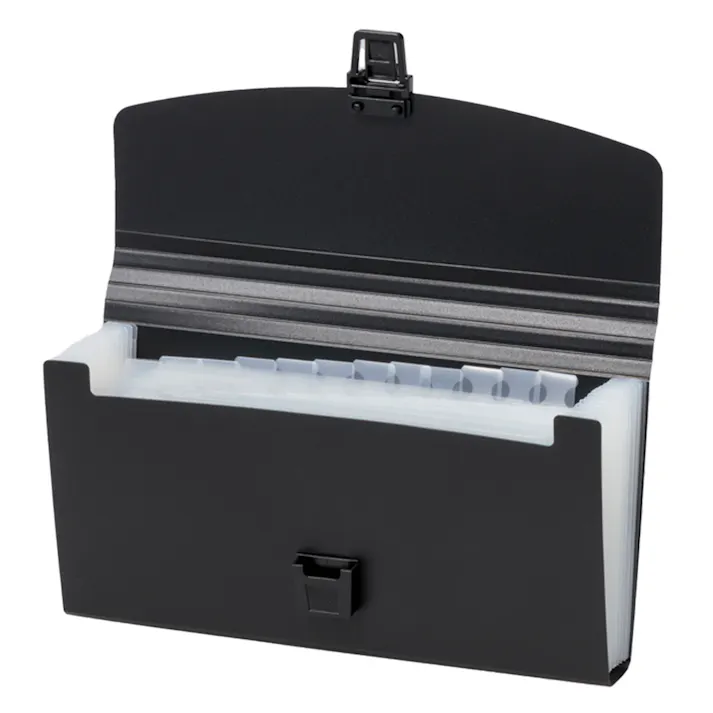 カインズ がばっと開く書類ケースB6 13ポケット ブラック