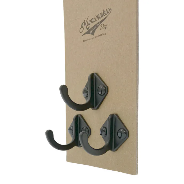 Kumimoku アイアンフック スクエア ブラック 3個入り