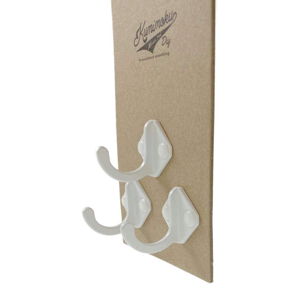 Kumimoku アイアンフック スクエアホワイト 3個入り | ねじ・くぎ