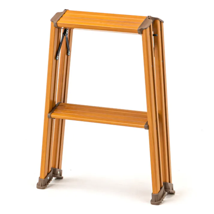 カインズ アルミ幅広踏台 2段 木目調 CFF-04