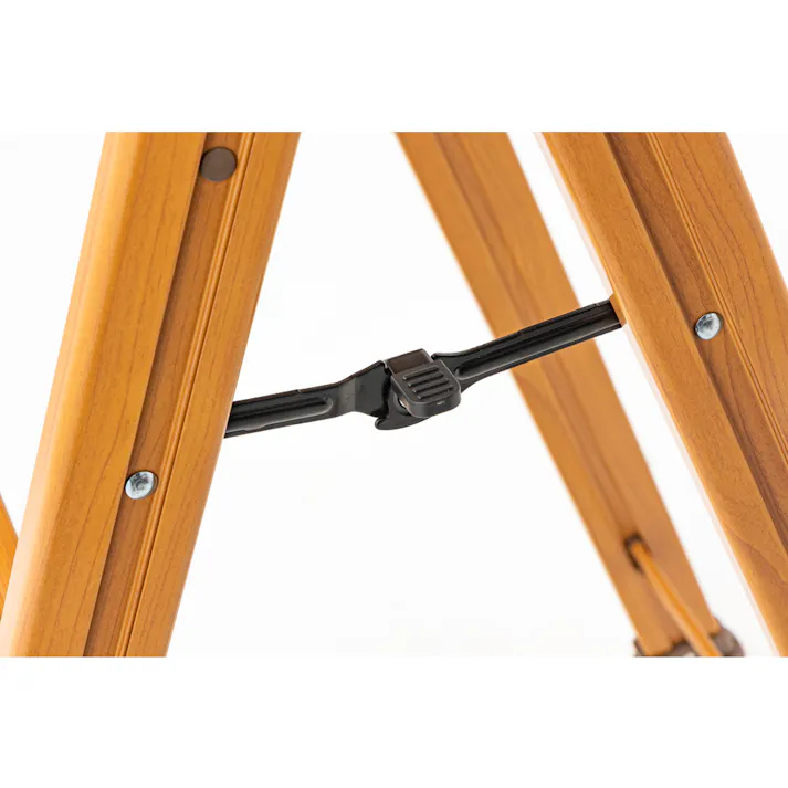 手摺付きアルミ幅広踏台 3段 木目調 CFF-05