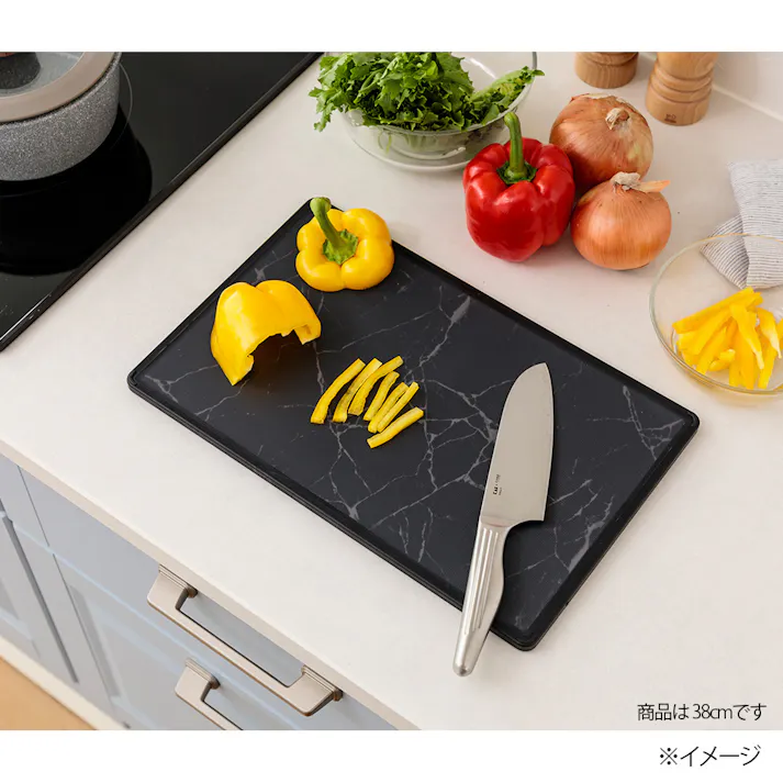 軽量大理石調まな板 40cm ブラック