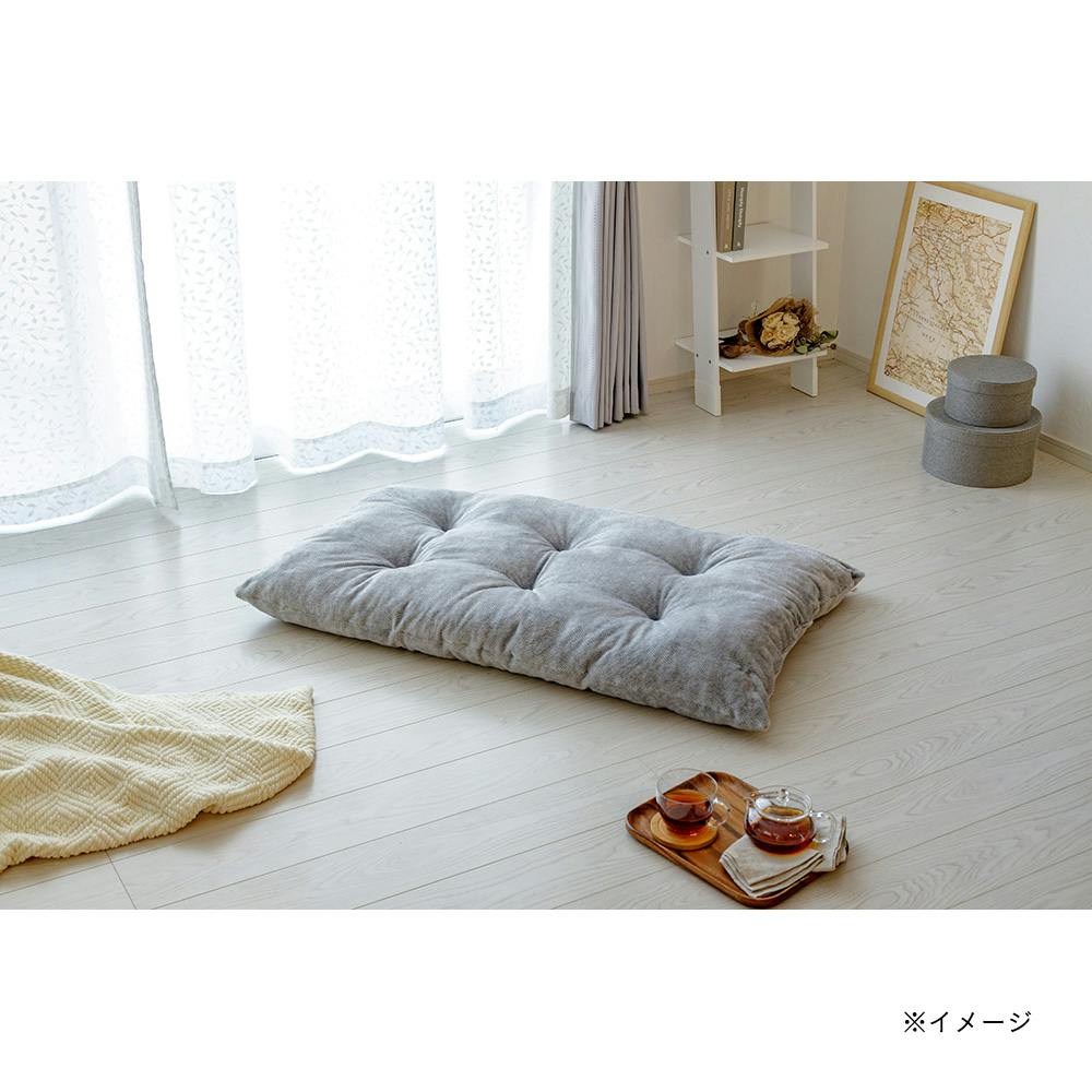 ふんわりロングフロアクッション シュニー グレー 65×115cm | 座布団