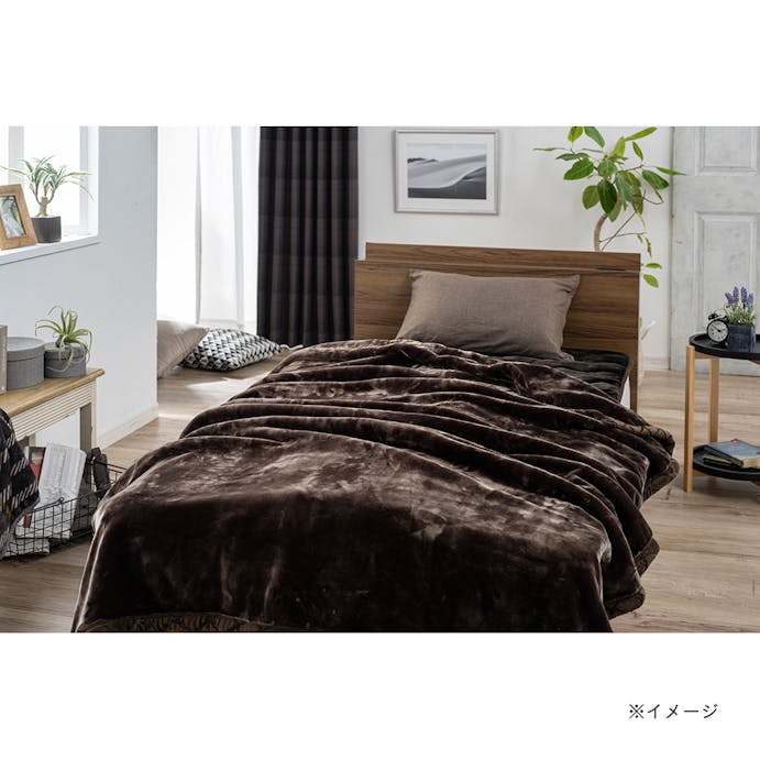 2枚合わせ極厚毛布 MIZUKUMO ブラウン ダブル 180×200cm(販売終了)