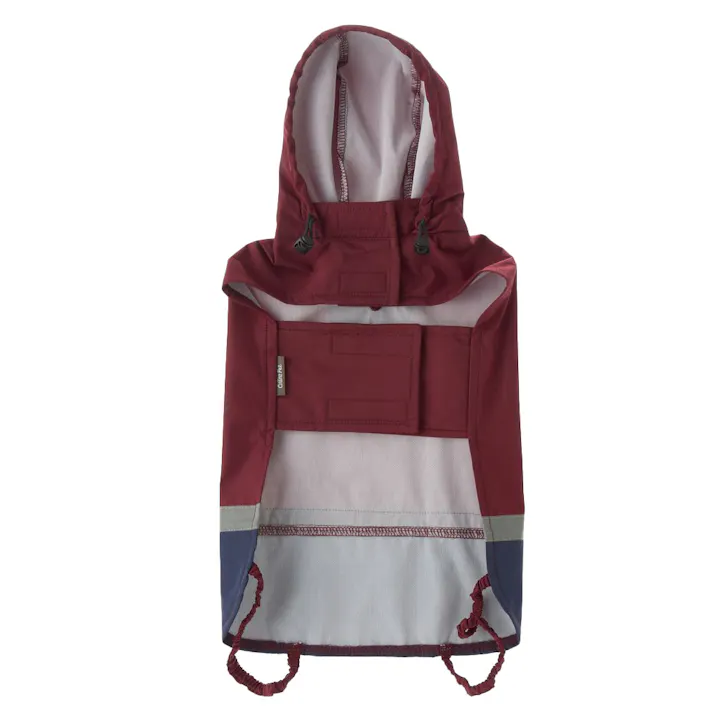 【送料無料】ポケッタブルレインポンチョ レッド Mサイズ ペット服(犬の服)