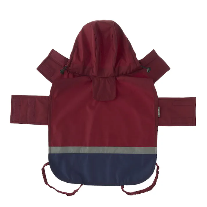 【送料無料】ポケッタブルレインポンチョ レッド Mサイズ ペット服(犬の服)