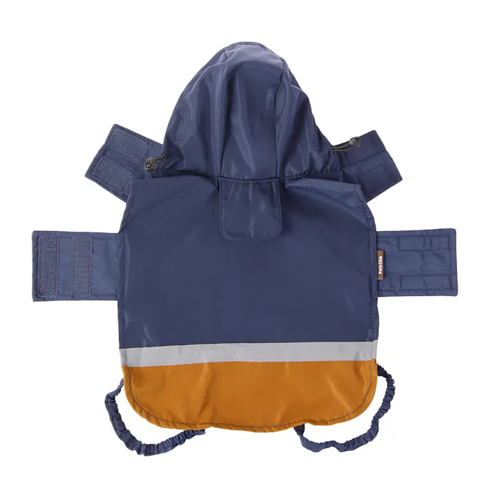 【送料無料】ポケッタブルレインポンチョ ネイビー Lサイズ ペット服(犬の服)