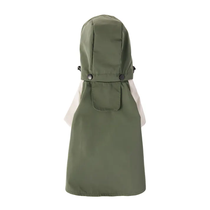 【送料無料】ポケッタブルレインコート カーキ Mサイズ ペット服(犬の服)