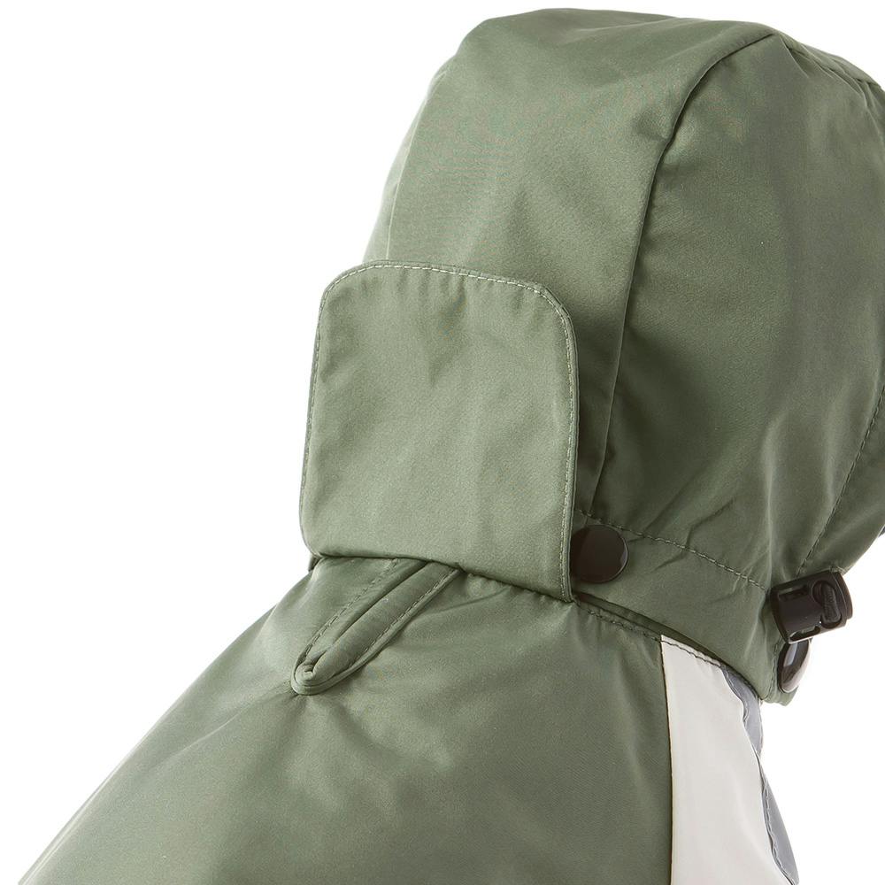 送料無料】ポケッタブルレインコート カーキ MDサイズ ペット服(犬の服