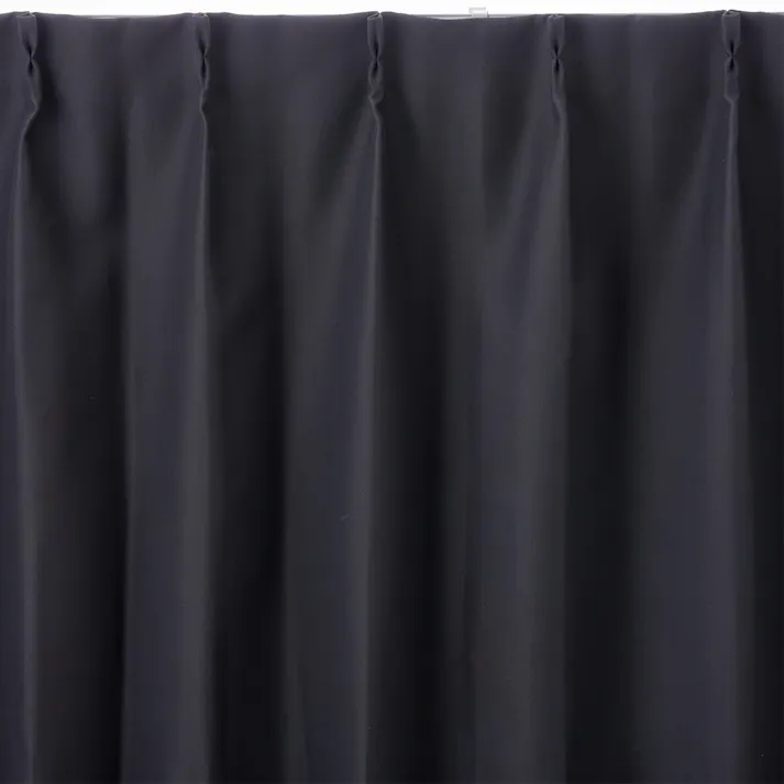 防汚・遮光カーテン マット ブラック 100×135cm 2枚組