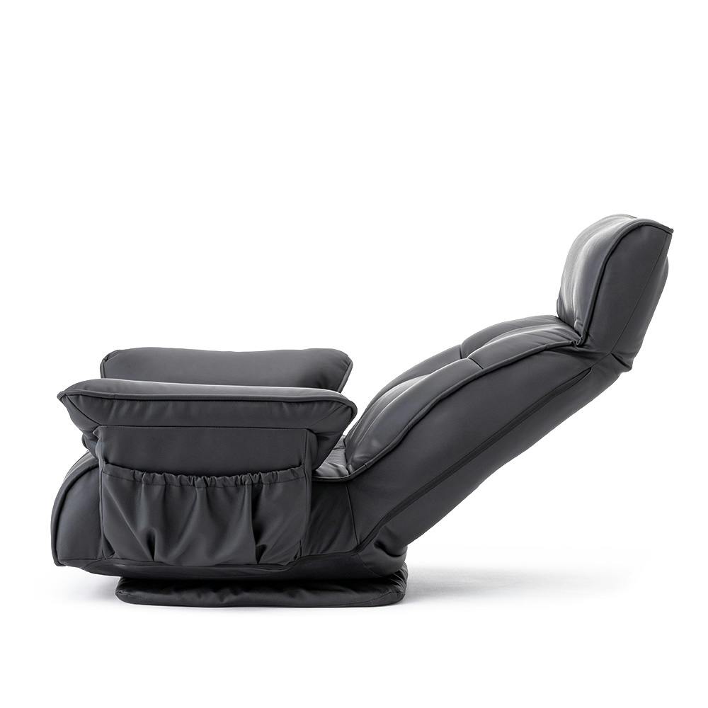 静音リクライニング ガス式肘掛け回転座椅子 ブラック | 座椅子・座椅 