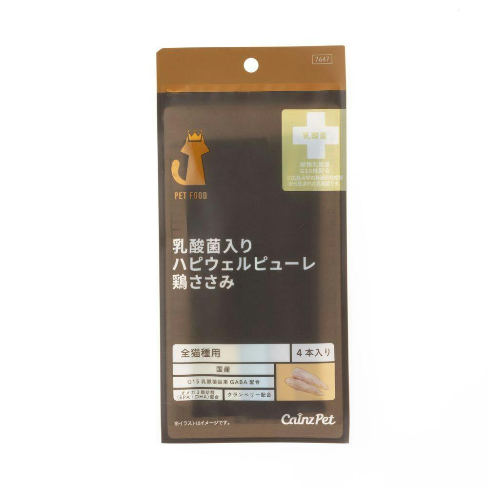ハピウェルピューレ乳酸菌入り鶏ささみ4本 ペースト・ウェットタイプおやつ(猫) ハピウェルピューレ乳酸菌入り鶏ささみ4本 ペースト・ウェットタイプおやつ(猫)